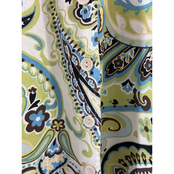 Vtg Charlotte Kellogg Jacket Tunic Palm Beach USA Paisley Button up Sz 16 - Picture 4 of 14